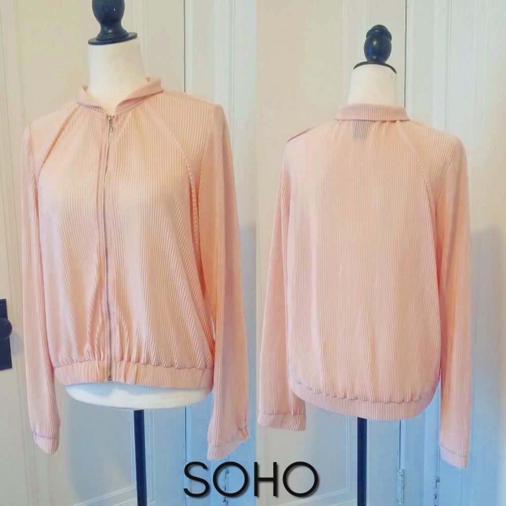 Pink SOHO Apparel pleated athletic jacket